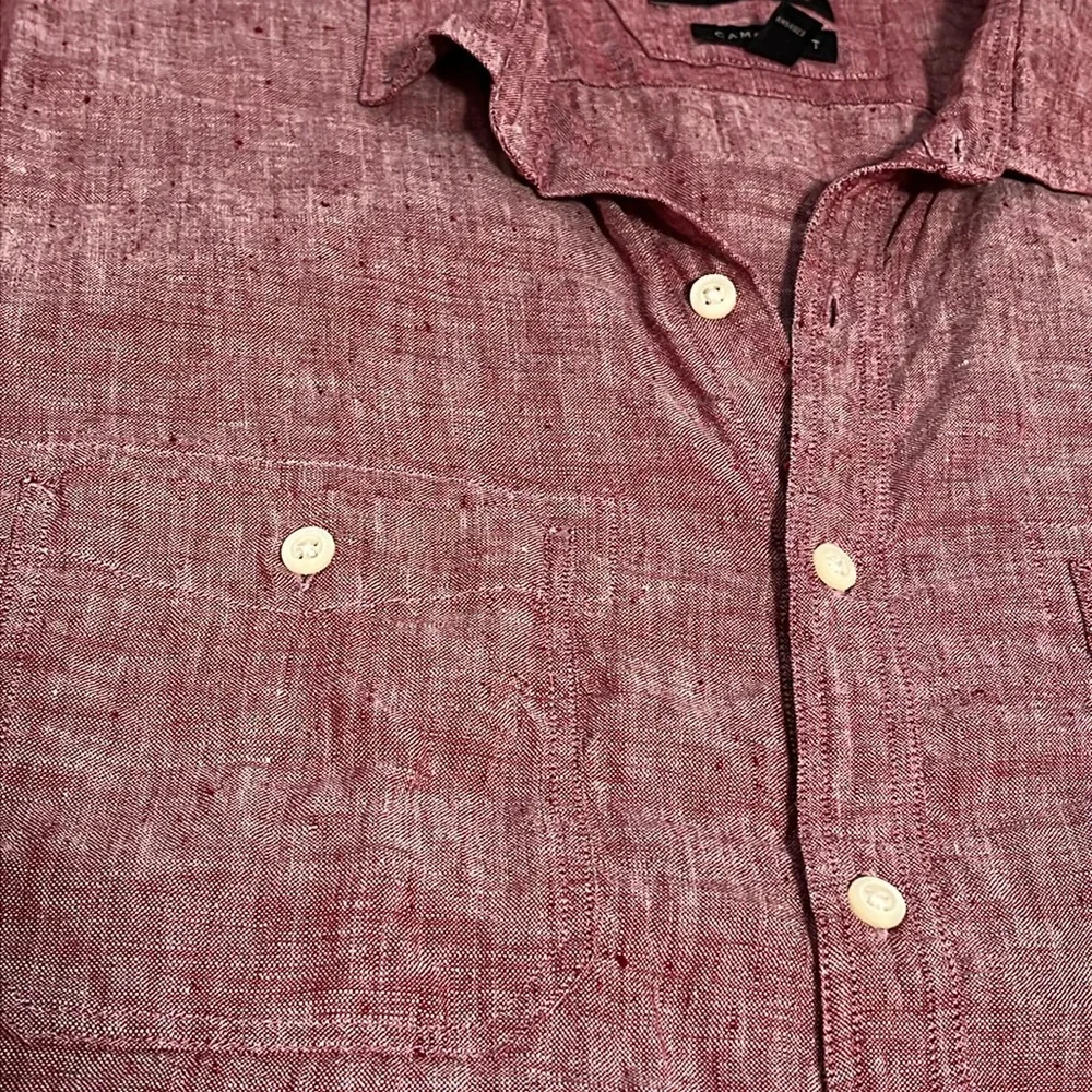 Banana Republic Camden Linen Shirt Mens XL Button Shortsleeve Coastal